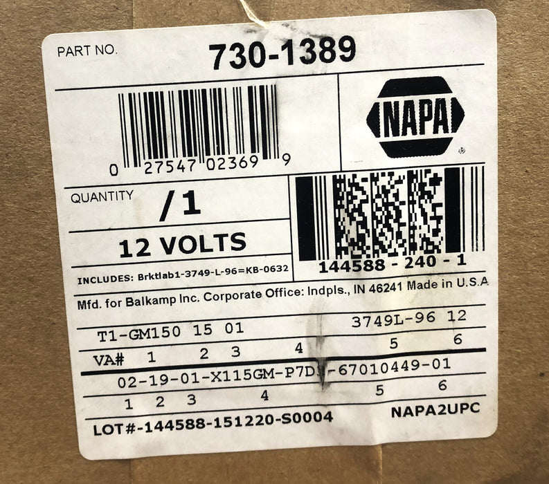 NAPA 12 Volt Unity Light Chrome 730-1389 NOS