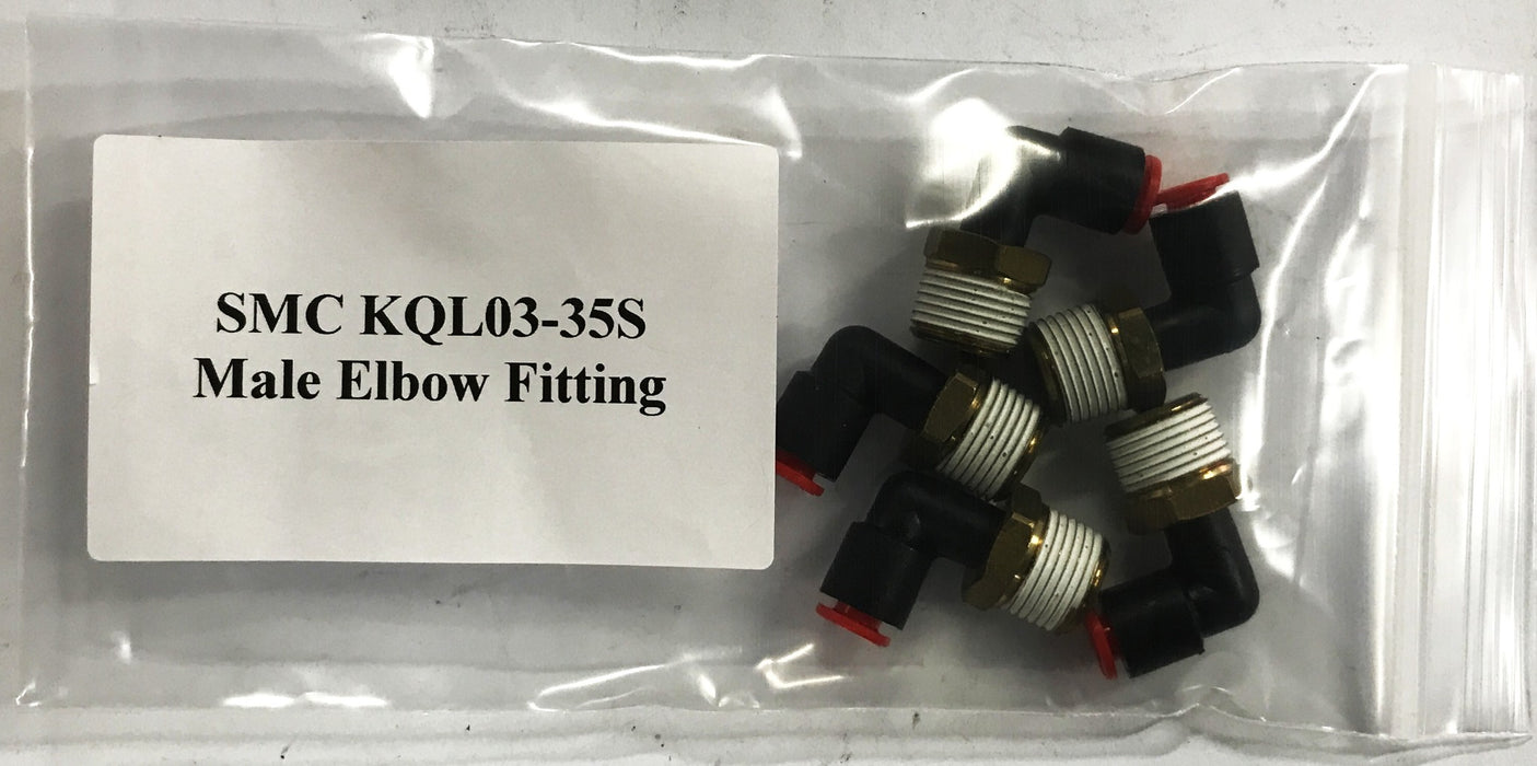 SMC Male Elbow Fitting KQL03-35S [Lot of 5] NOS