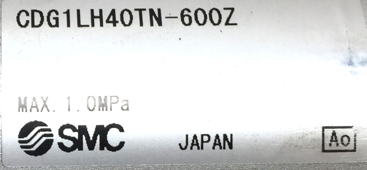 SMC Round Body Pneumatic Cylinder CDG1LH40TN-600Z with Brackets CG-L040 NOS