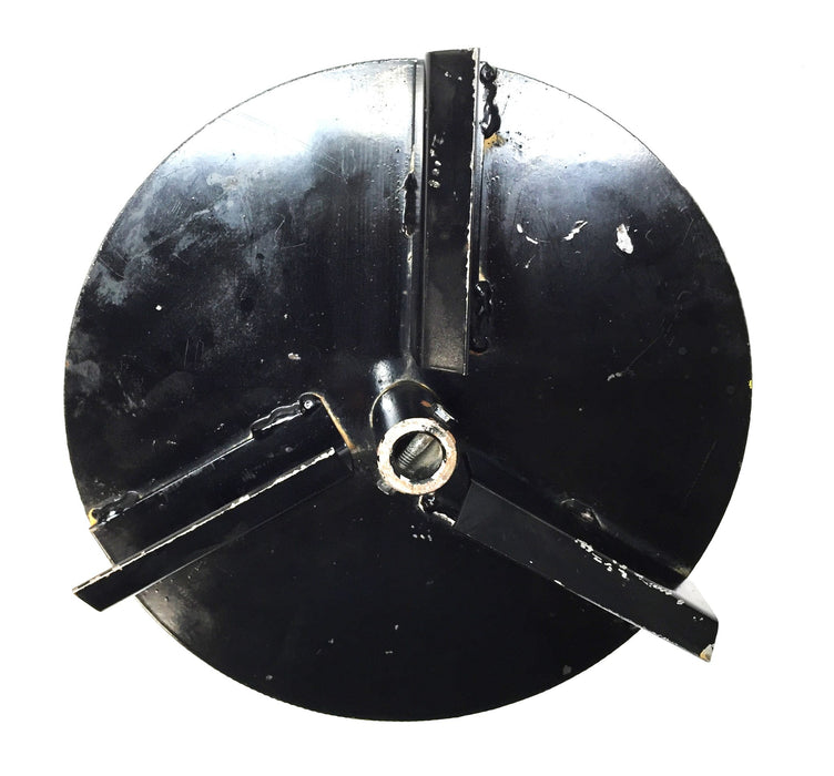 Unbranded Black Metal 12" Round 3-Fin Spreader Disk 61167 with 3/4" Bore NOS