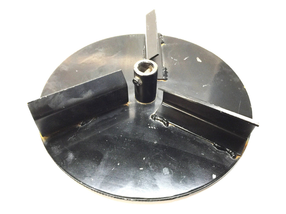 Unbranded Black Metal 12" Round 3-Fin Spreader Disk 61167 with 3/4" Bore NOS