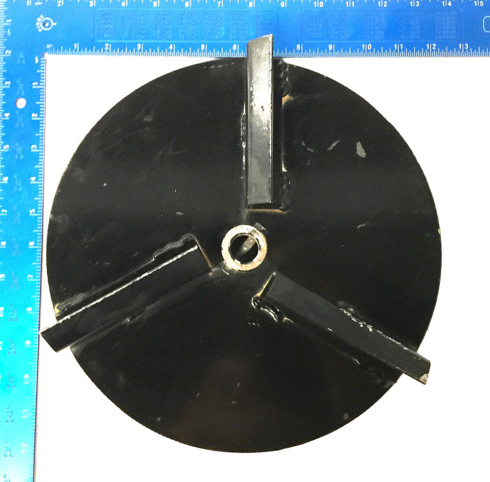 Unbranded Black Metal 12" Round 3-Fin Spreader Disk 61167 with 3/4" Bore NOS