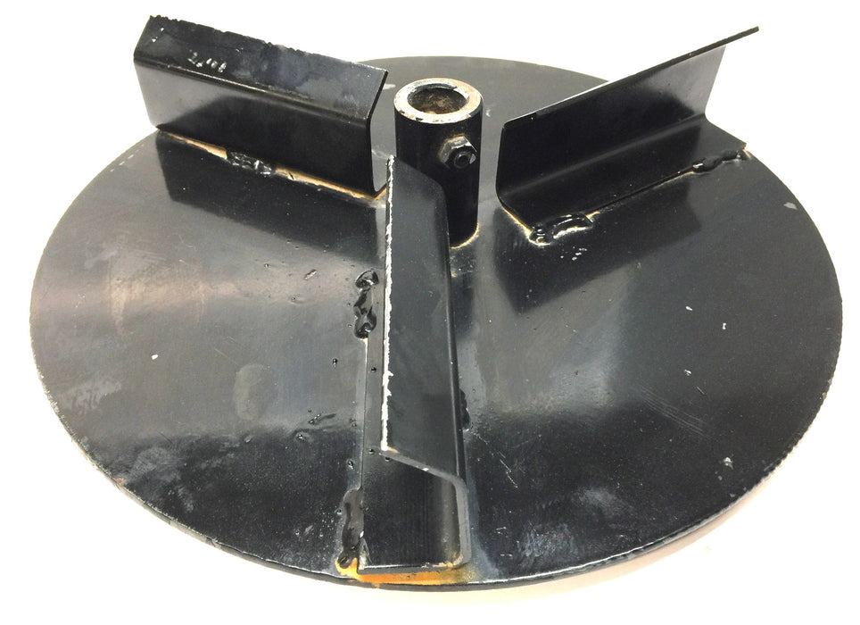 Unbranded Black Metal 12" Round 3-Fin Spreader Disk 61167 with 3/4" Bore NOS