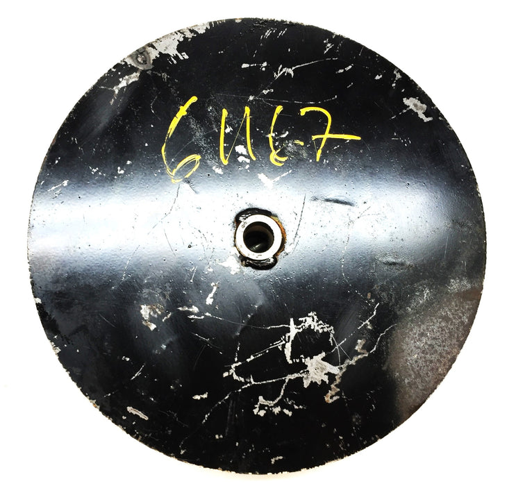 Unbranded Black Metal 12" Round 3-Fin Spreader Disk 61167 with 3/4" Bore NOS
