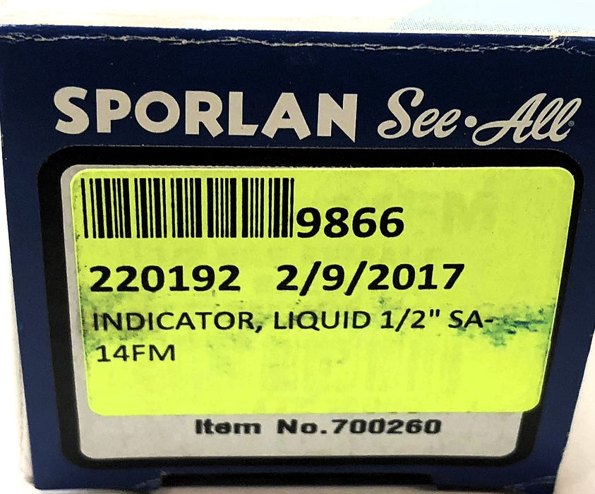 Sporlan 1/2" Moisture Indicator SA-14FM (700260) [Lot of 3] NOS