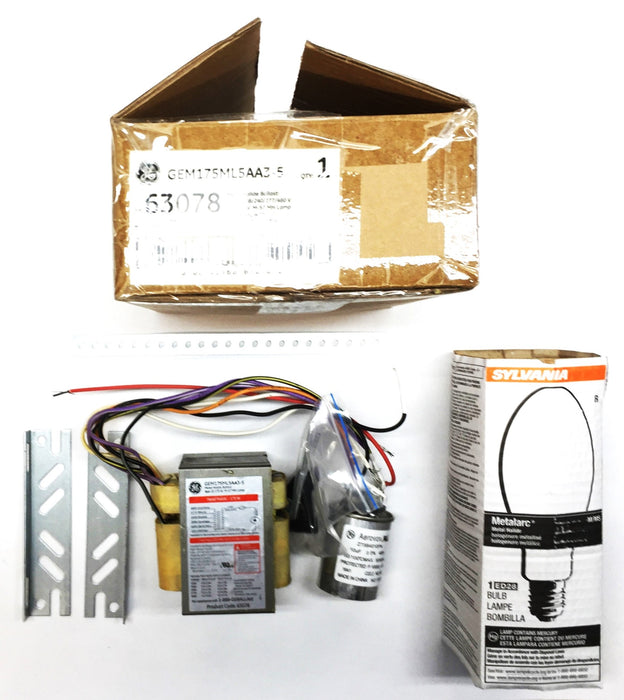 GE HID Metal Halide Lamp and Ballast Kit GEM175ML5AC3-55 (71701R) NOS