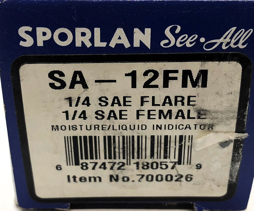 Sporlan 1/4" Moisture & Liquid Indicator SA-12FM (700026) NOS