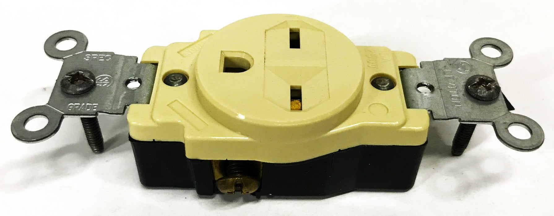 Leviton Ivory Straight Blade Single Outlet Receptacle 5089-I [Box of 8] NOS