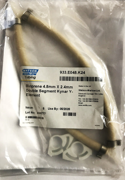 Watson Marlow Bioprene Double Segment Kynar Y-Element 933-E048-K24 NOS