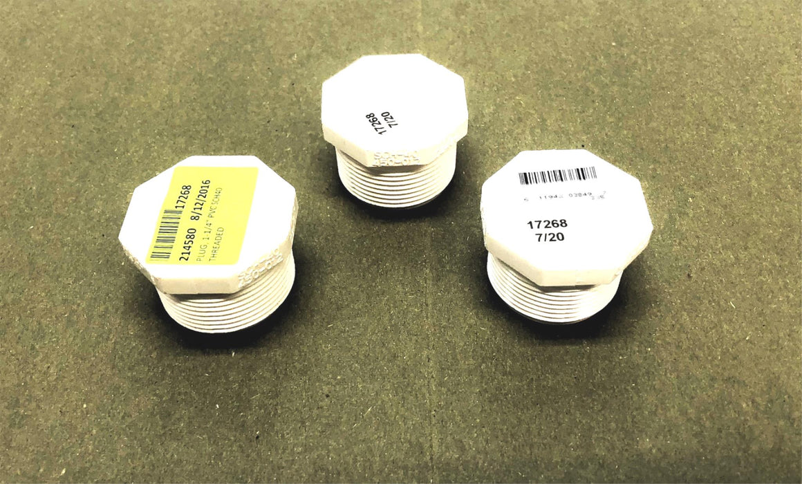 Charlotte 1-1/4" SCH-40 PVC Male Pipe Thread 450-012 [Lot of 3] NOS