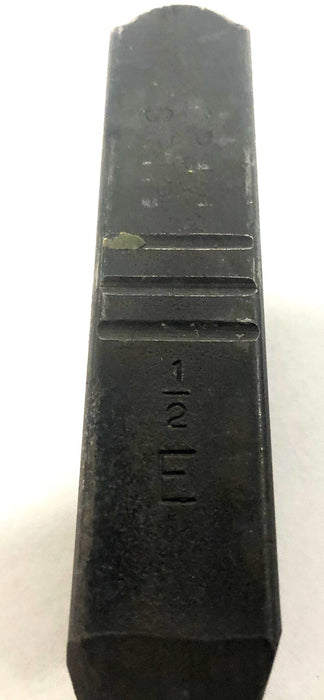 Gruv Grip 1/2 Inch Metal Stamp E USED