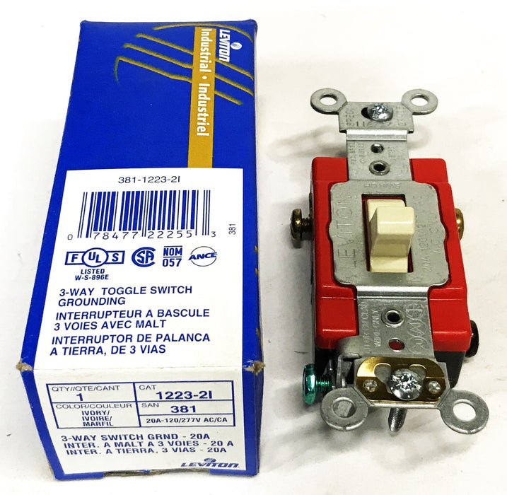 Leviton Ivory 20A 120/277W 3-Way Switch 1223-2I [Lot of 4] NOS