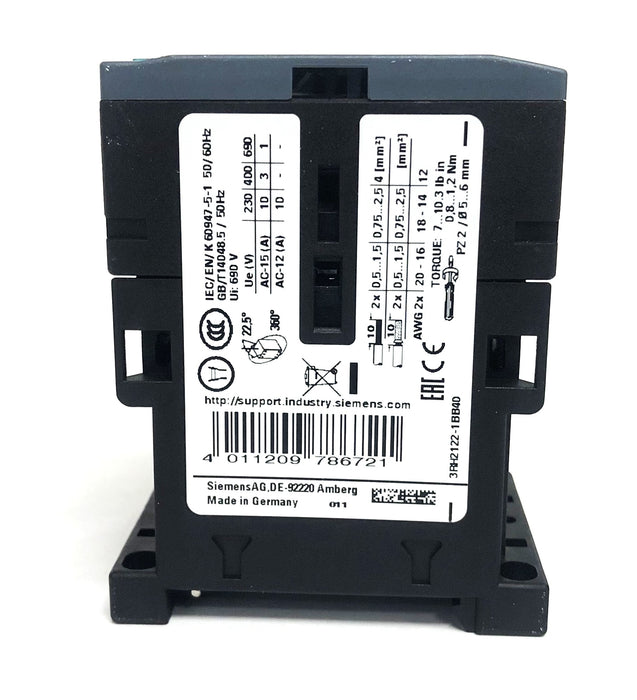 Siemens Contactor Relay 3RH2122-1BB40 NOS