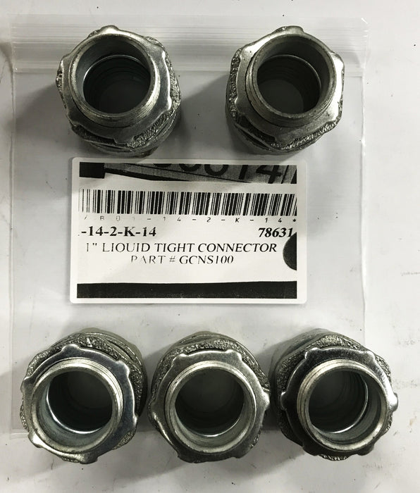 Unbranded 1 inch Liquid-Tight Straight Connector GCNS100 [Lot of 5] NOS