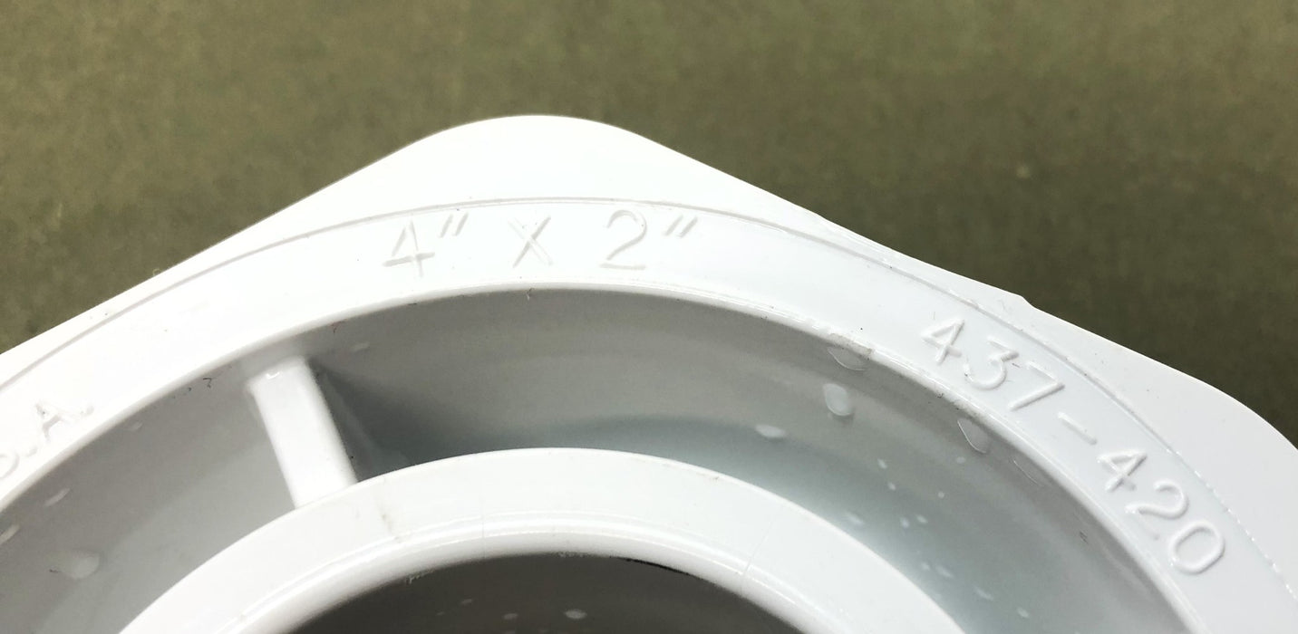 Spears 4" x 2" SCH40 PVC Reducer Bushing 437-420 [Lot of 2] NOS