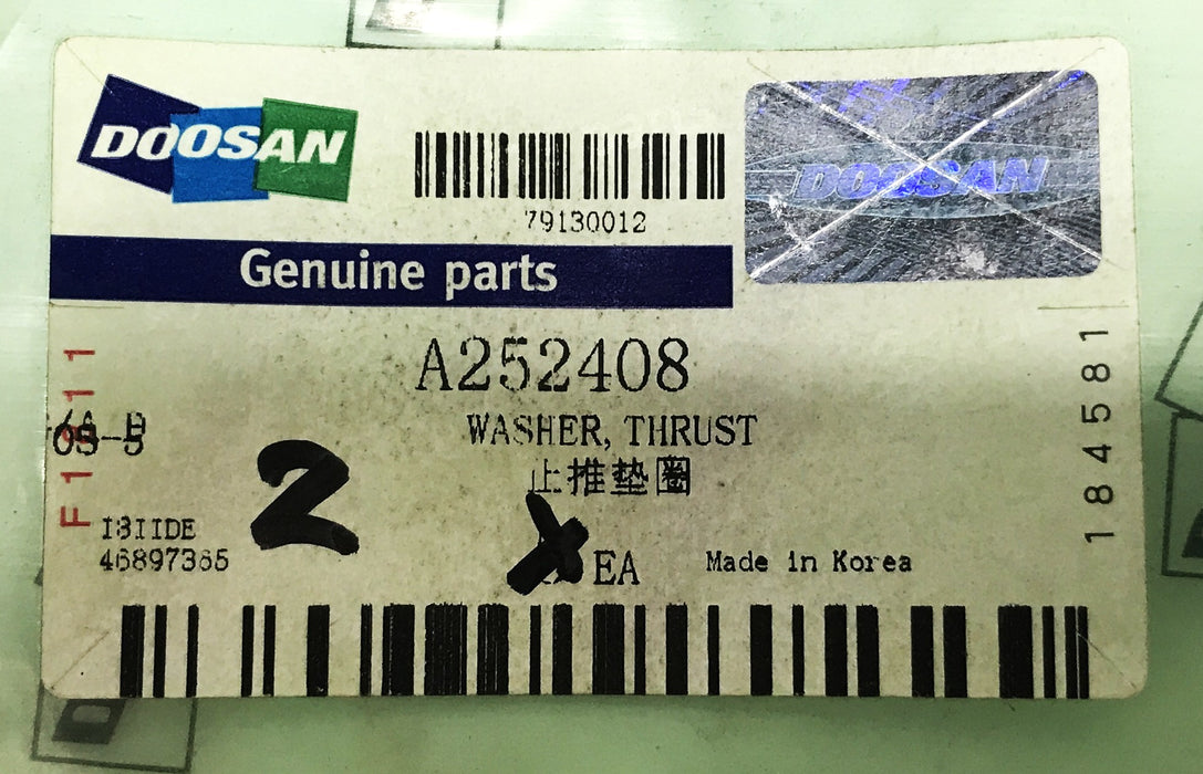 Doosan Forklift Thrust Washer S252408 [Lot of 2] NOS