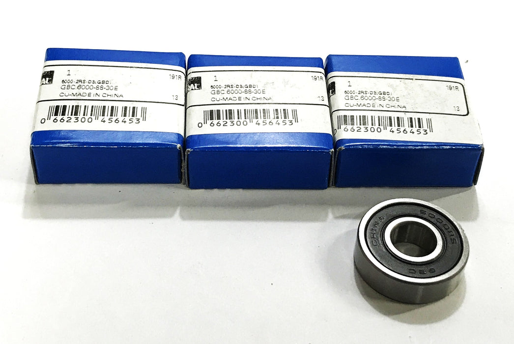 General Bearing Single Row Ball Bearing 6000-2RS [Lot of 3] NOS