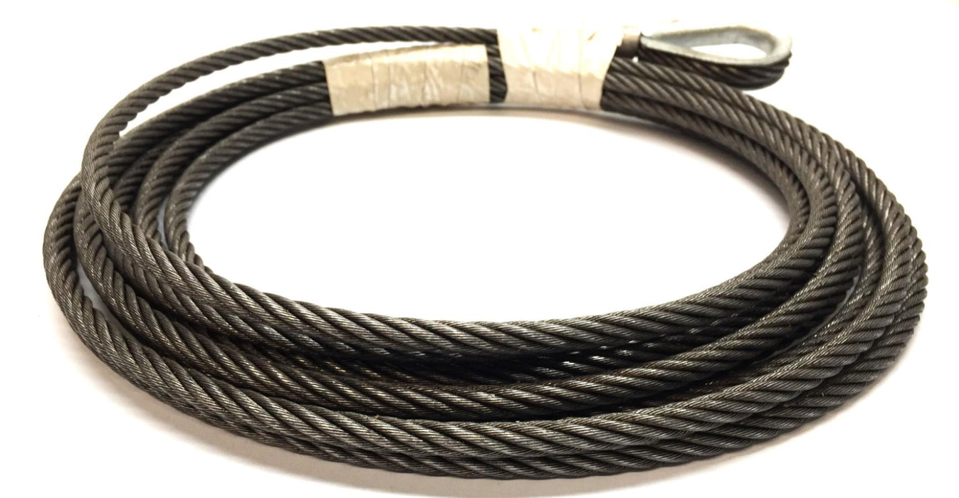 Unbranded 1/4" x 20' One-Sided Eye Loop Thimble Steel Cable USED