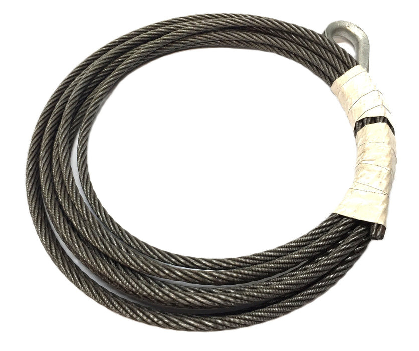Unbranded 1/4" x 20' One-Sided Eye Loop Thimble Steel Cable USED
