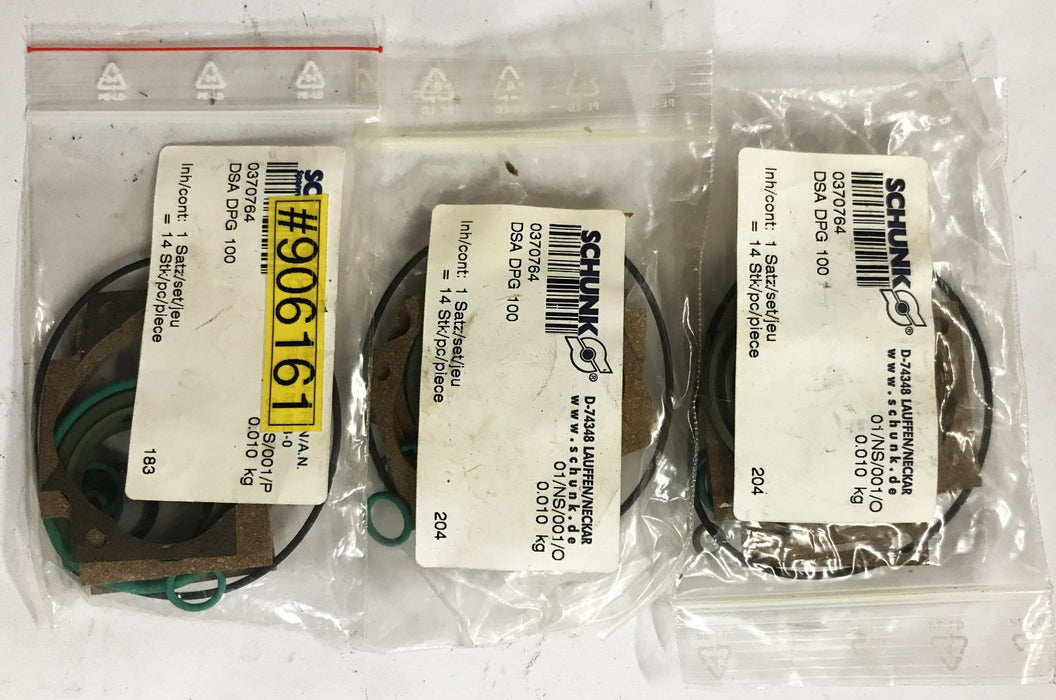 Schunk 14-Piece Seal Kit 0370764-DSA-DPG-100 [Lot of 3] NOS
