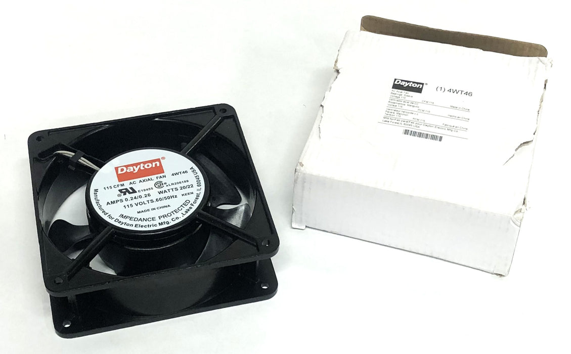 Dayton 115V 60/50Hz 0.24/0.26AMPS 20/22WATTS 115CFM AC Axial Fan 4WT46 NOS