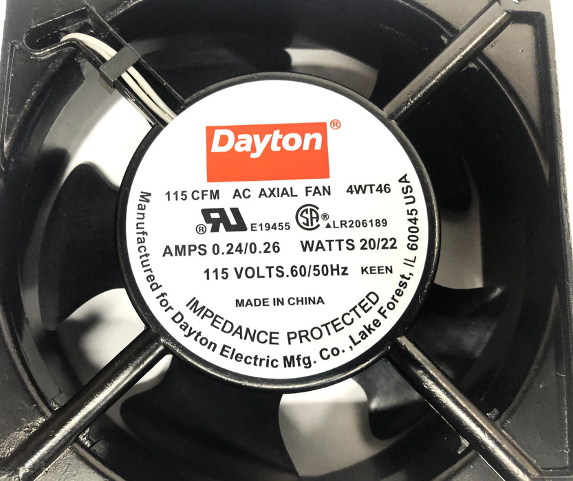 Dayton 115V 60/50Hz 0.24/0.26AMPS 20/22WATTS 115CFM AC Axial Fan 4WT46 NOS