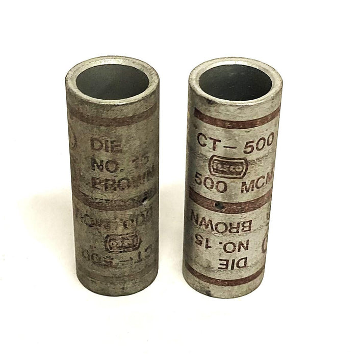 Ilsco Die NO15 Brown Compression Butt Splice CT-500 (500MCM) [Lot of 2] NOS
