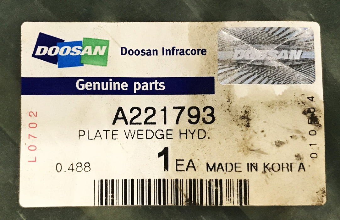 Doosan Forklift Wedge Plate A221793 NOS