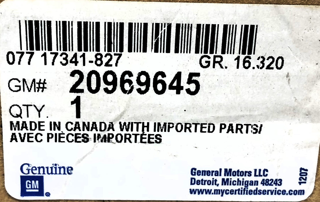 General Motors GM Driver Side Lower Door Hinge 20969645 NOS