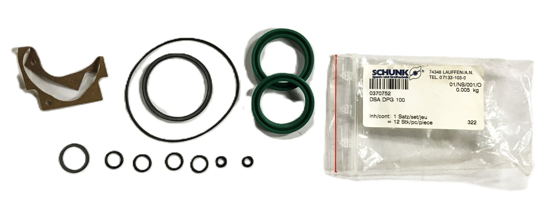 Schunk 12-Piece Seal Kit 0370752-DSA-DPG-100 [Lot of 3] NOS
