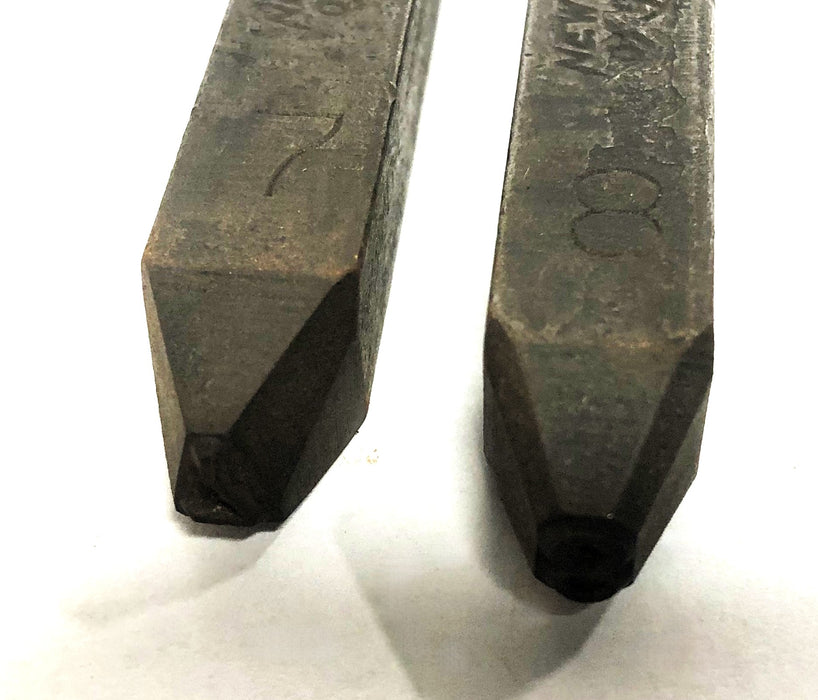 New Method 3/16 Inch Number Metal Stamp 7 & 8 USED
