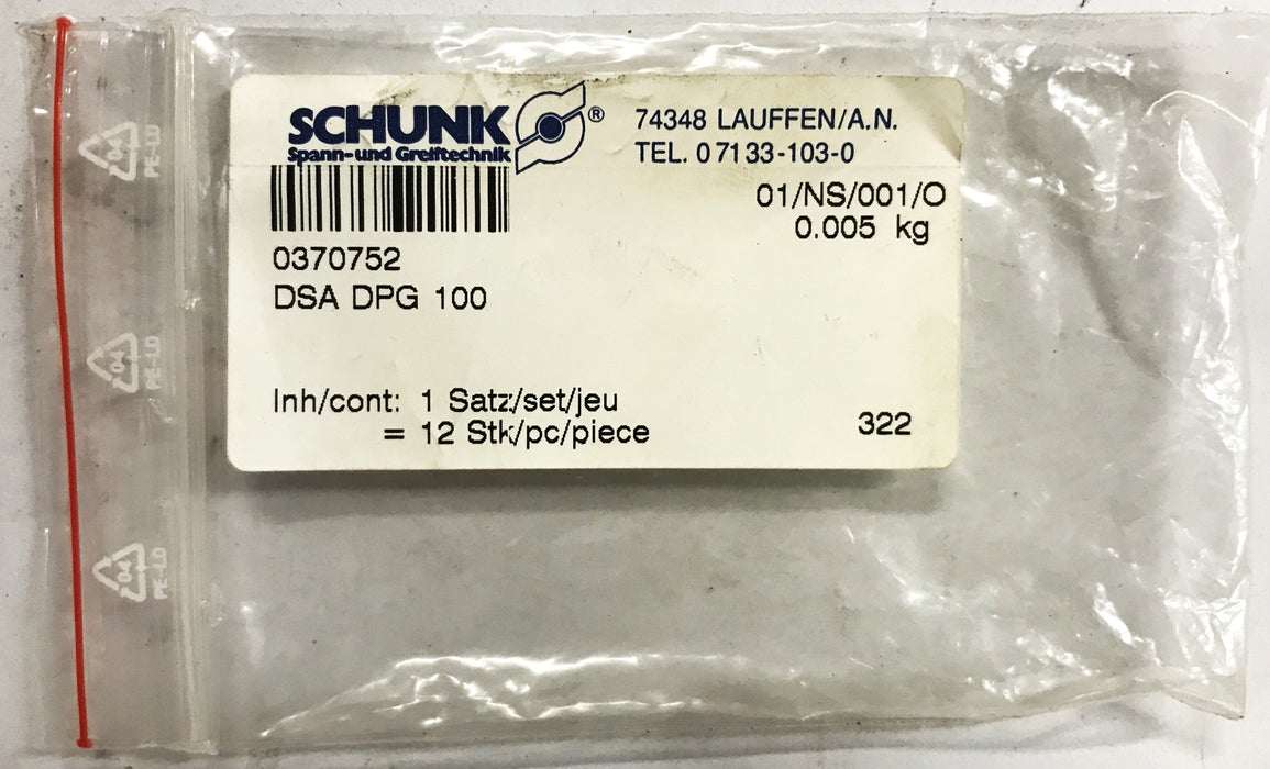 Schunk 12-Piece Seal Kit 0370752-DSA-DPG-100 [Lot of 3] NOS