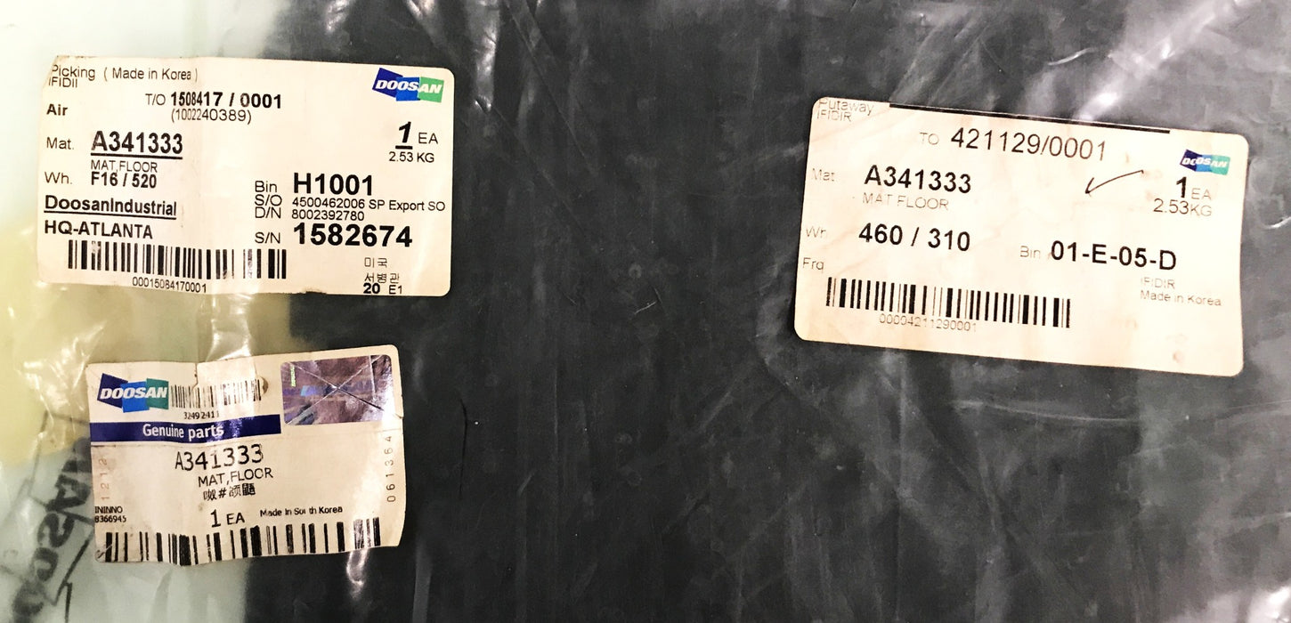 Doosan Daewoo Forklift Rubber Floor Mat A341333 NOS