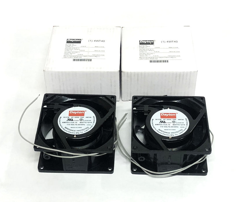 Dayton 115V 60/50Hz 0.13/0.15A 12W 30CFM AC Axial Fan 4WT40 [Lot of 2] NOS