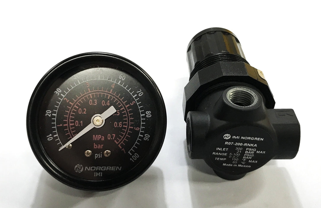 Norgren Air Regulator and Pressure Gauge R07-200-RNKA NOS