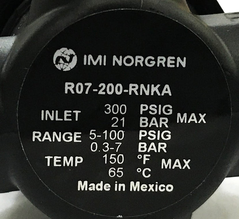 Norgren Air Regulator and Pressure Gauge R07-200-RNKA NOS