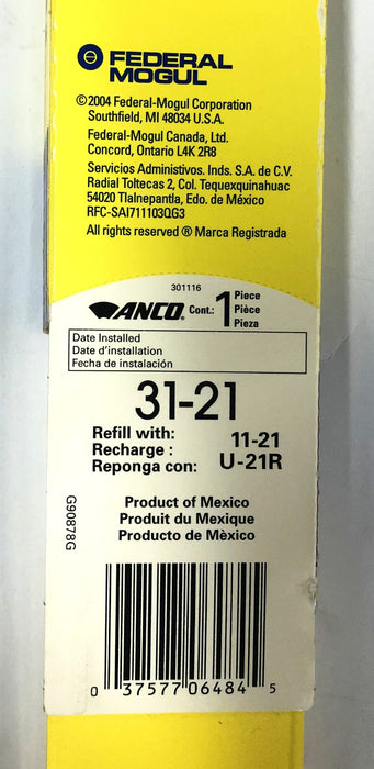 Anco Federal Mogul Windshield Wiper Blade 31-21 [Lot of 3] NOS