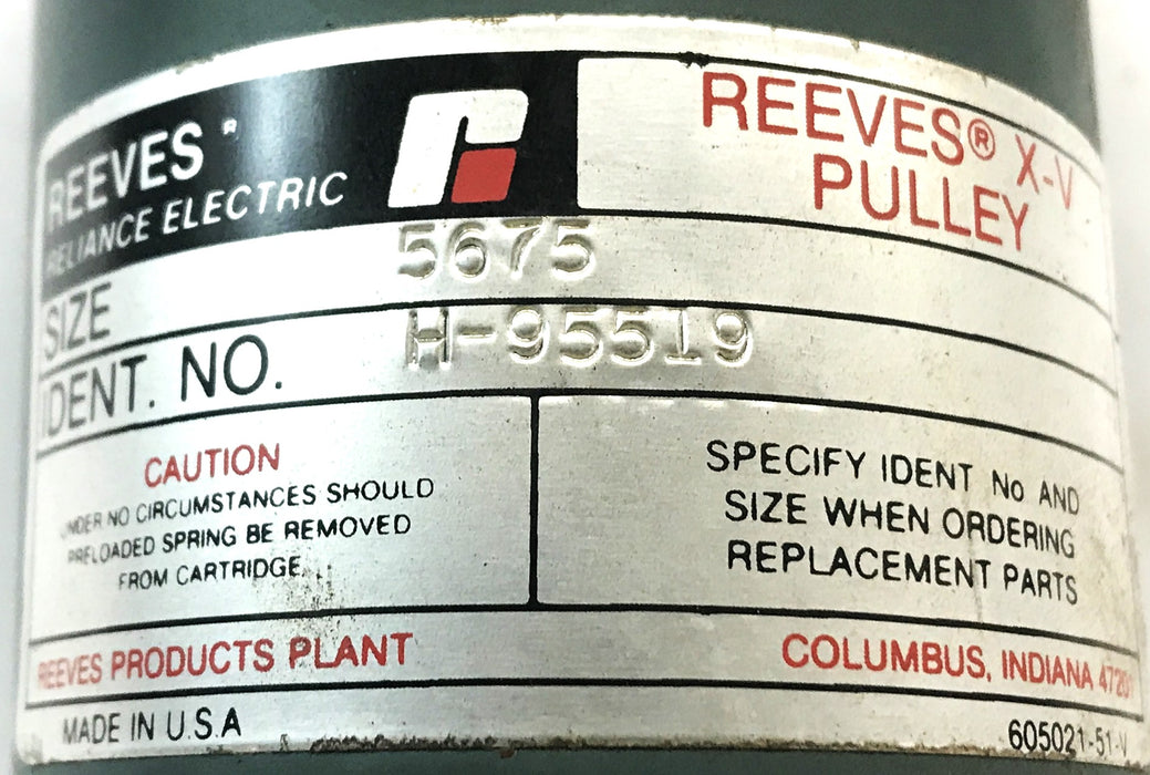 REEVES Variable Speed Pulley H-95519 NOS