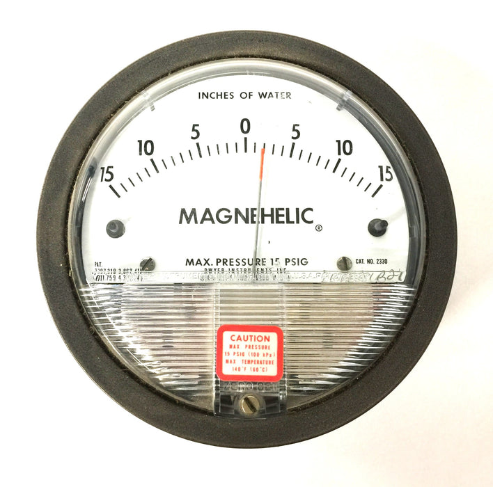 Dwyer Instruments Magnehelic 4" Pressure Gauge 15-0-15psig 2330 NOS