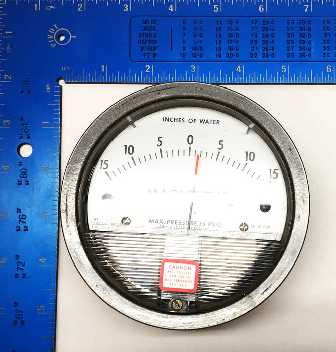 Dwyer Instruments Magnehelic 4" Pressure Gauge 15-0-15psig 2330 NOS