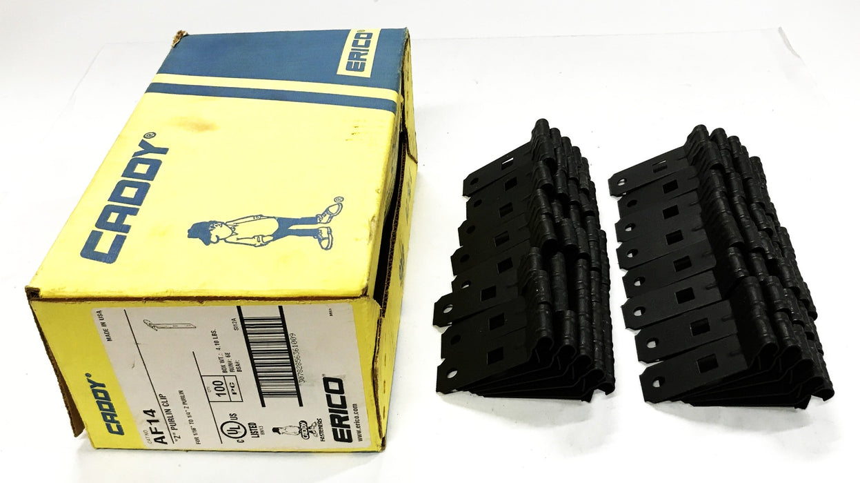 Erico Caddy Fasteners 1/16 inch to 1/4 inch "Z" Purlin Clip AF14 [Lot of 80] NOS