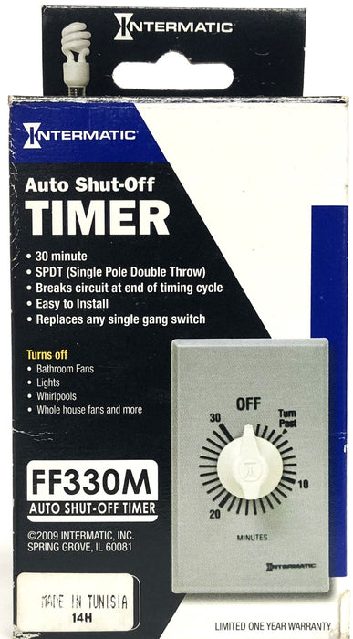Intermatic 30 Minute SPDT Auto Shut-Off Timer FF330M NOS
