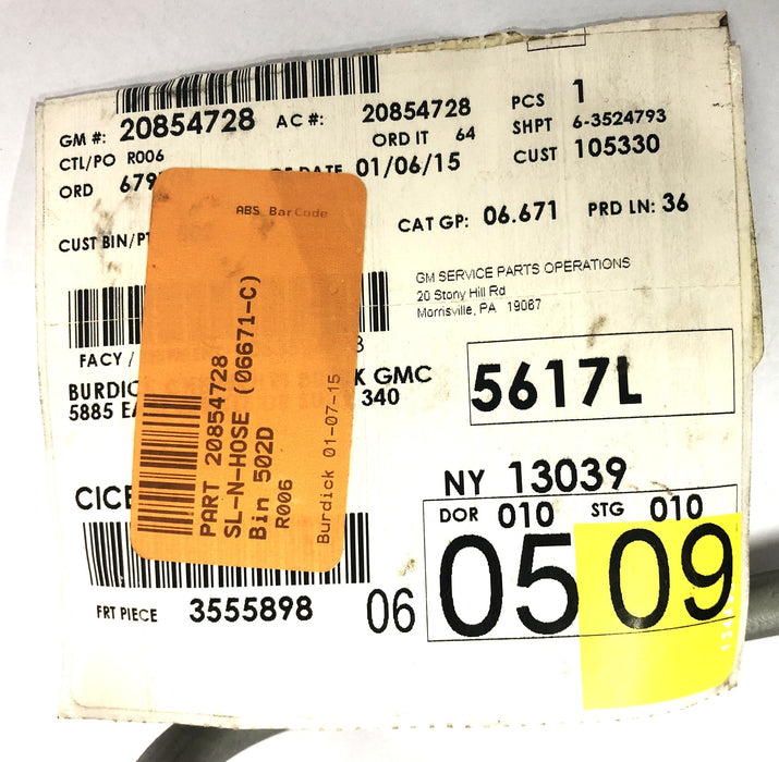 GM Power Steering Return Line Hose 20854728 NOS