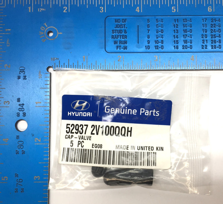 Hyundai Valve Cap Pack (5pcs) 52937 2V1000QQH (529372V1000QQH) NOS