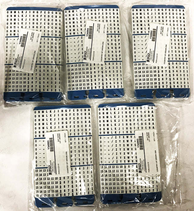 Brady 5-Pack of PWM-A-Z, 0-15 Voltage Labels Y34993 NOS