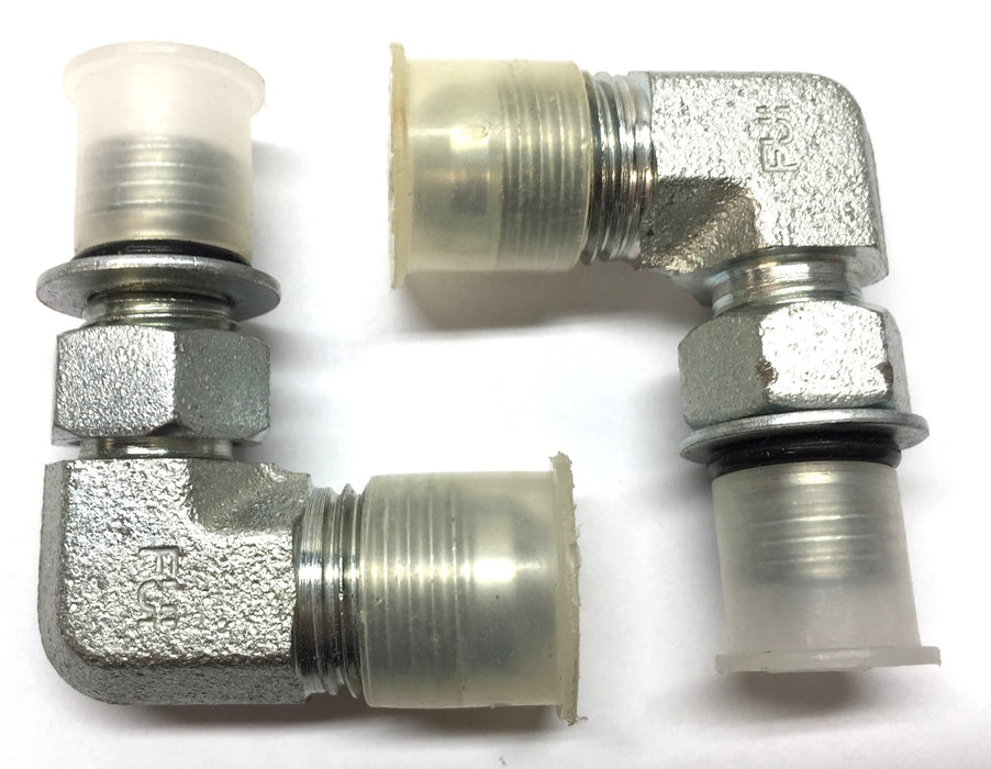 Trackless Vehicles 7/16" O.R 3/8"JIC 90M.ELB Elbow Fitting 6H770 [Lot of 2] NOS