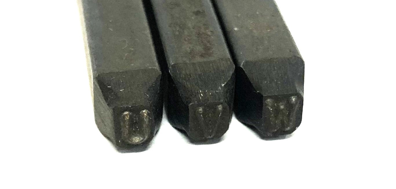 Unbranded Approximately 0.16 Inch Letter Metal Stamp U/V/W USED