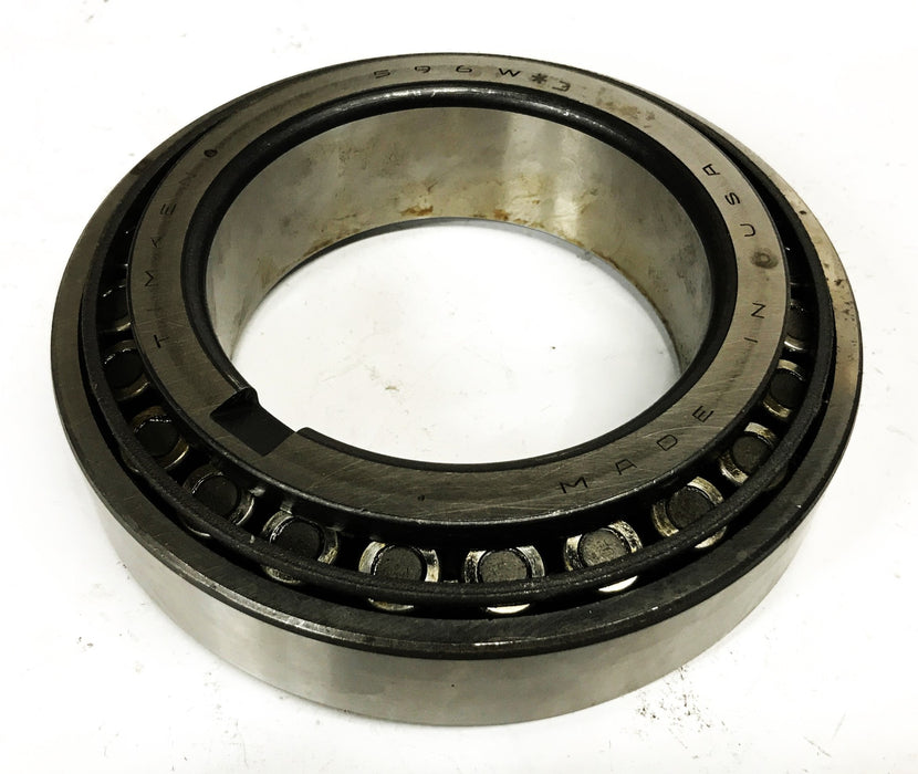 Timken Notched Tapered Roller Bearing Cone and Cup Assembly 596W-03/592A NOS