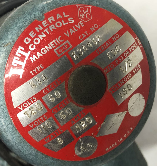 ITT General Controls Type K3A Magnetic Valve G-LP K3A432 NOS