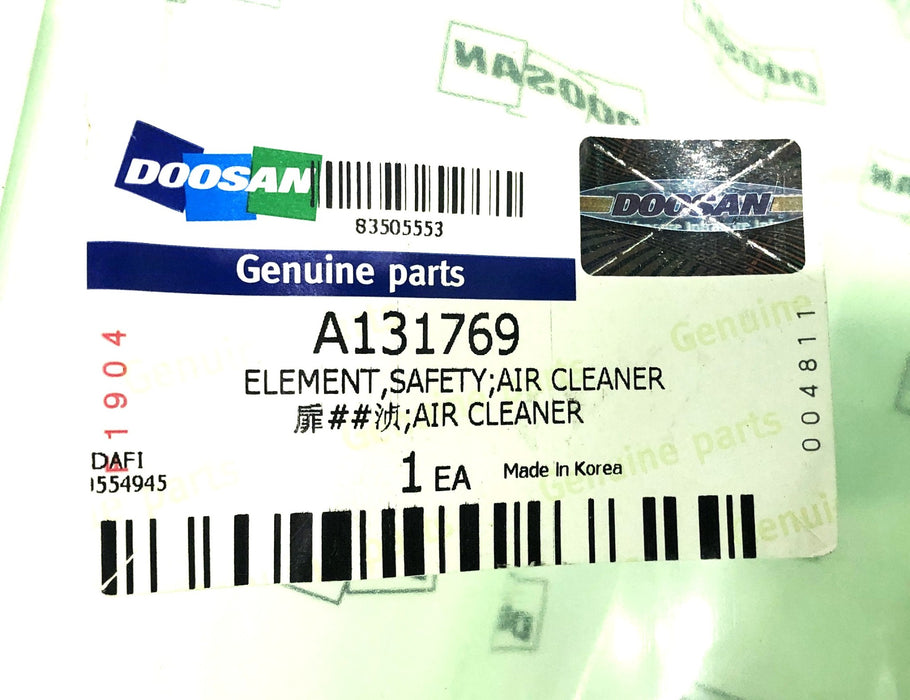 Doosan Air Cleaner Safety Element Filter A131769 NOS